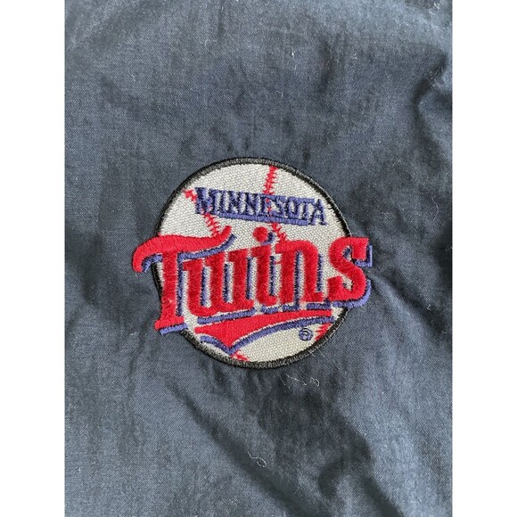 XL Vintage Minnesota Twins V-Neck Pullover Windbreaker with Zip Pockets - Picture 2 of 8